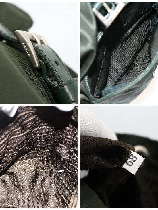 PRADA Backpack Nylon Green Silver Auth BA11221 main image 8